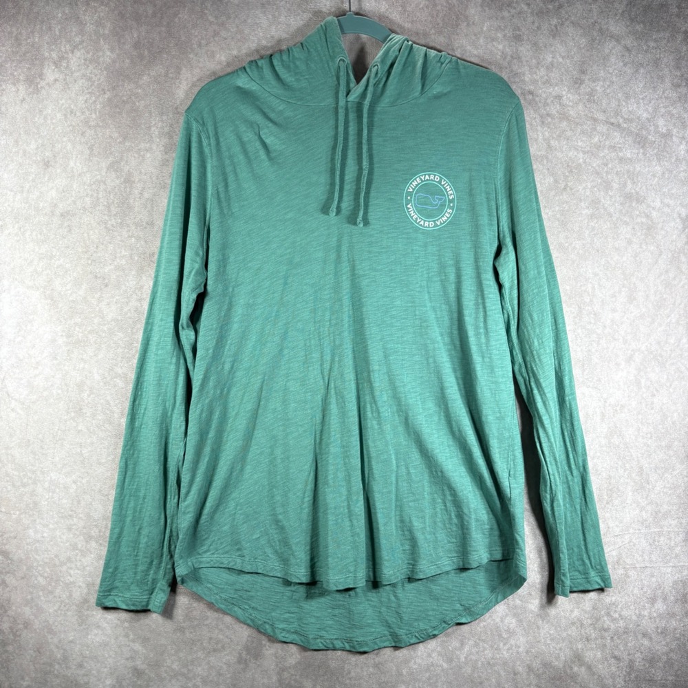 Vineyard‎ Vines Hoodie Mens L Green Whale Logo Slub Cotton Long Sleeve Preppy